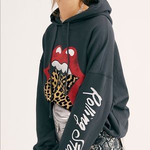 Free People daydreamer Rolling Stones tongue hoodie